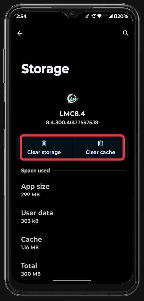 LMC 8.4 Clear the App Cache 2