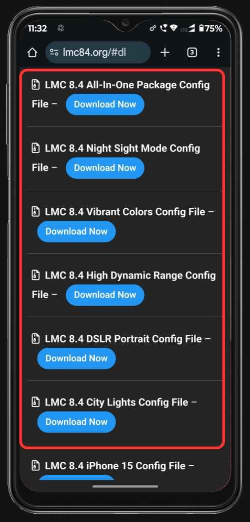 Setup LMC 8.4 Config File 1